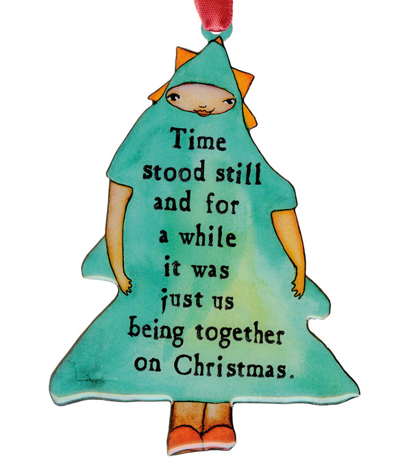 Christmas tree shaped ornament with story poem