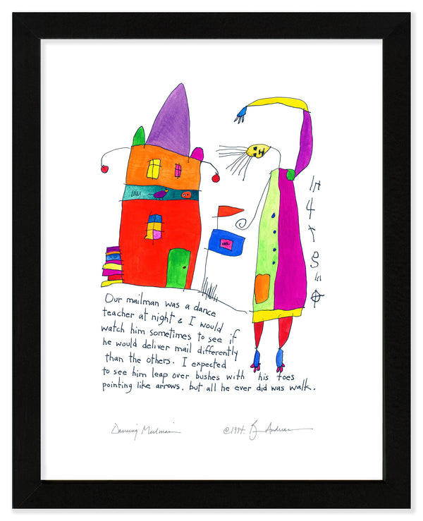 Dancing Mailman Art Print