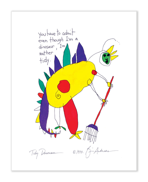 Tidy Dinosaur Art Print