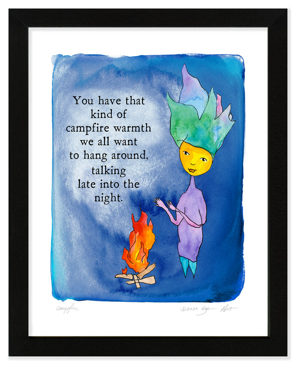 Campfire Color Wash Print