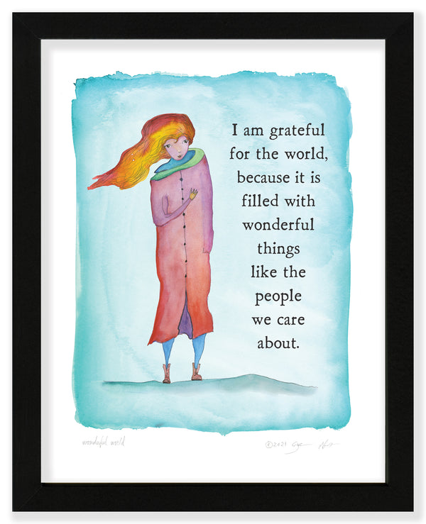 Wonderful World Color Wash Print