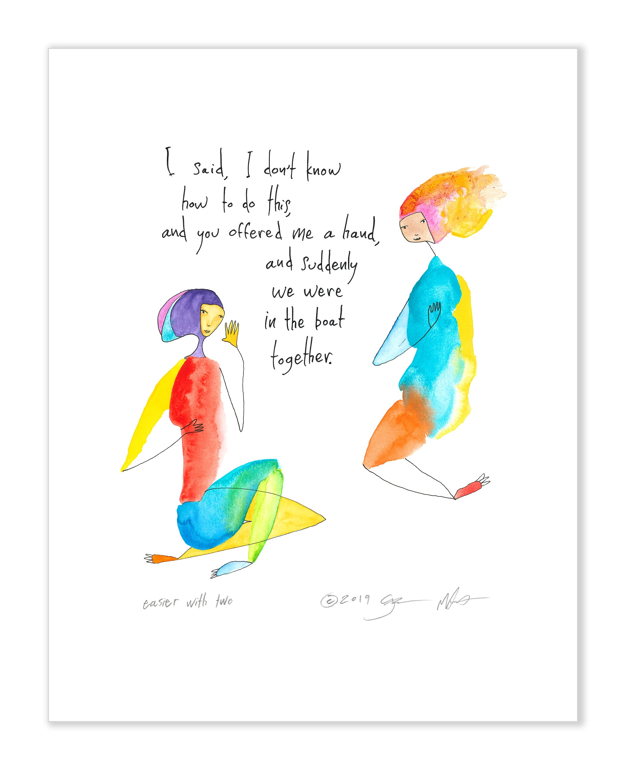 Easier With Two Art Print, image size:2000x2462