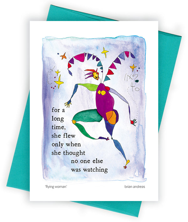 Flying Woman Greeting Card