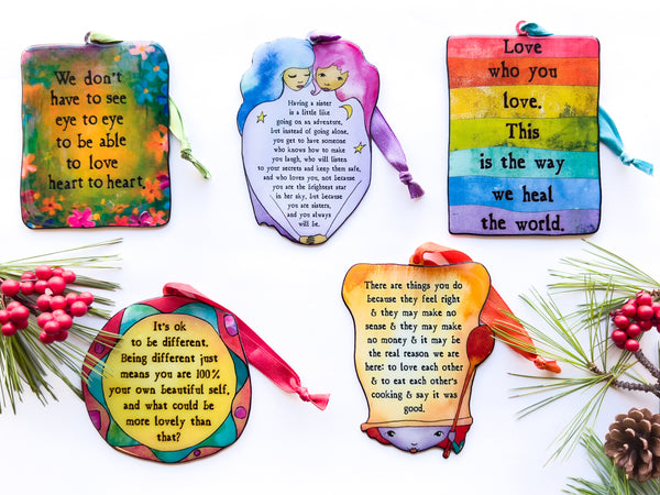 5 Colorful StoryPeople ornaments new in 2025