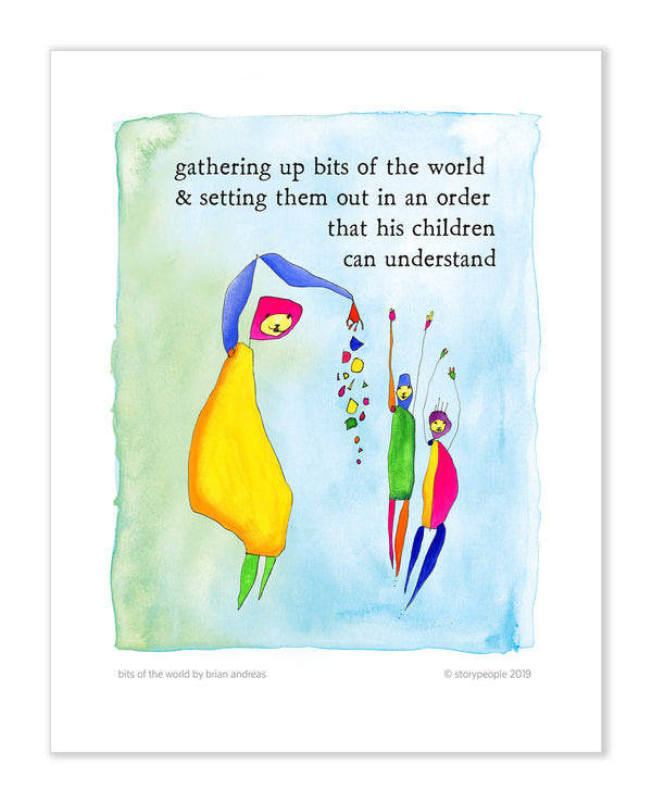 Bits of the World (masculine) Color Wash Print