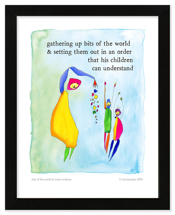 Bits of the World (masculine) Color Wash Print
