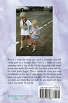 Back cover of the book All the Ways Home by Gabriel Andreas and Matthew Andreas. Featuring a central rectangular photo of the author and artist as young boys standing on a crosswalk, with a large block of descriptive text below and a barcode with the StoryPeople logo at the bottom.