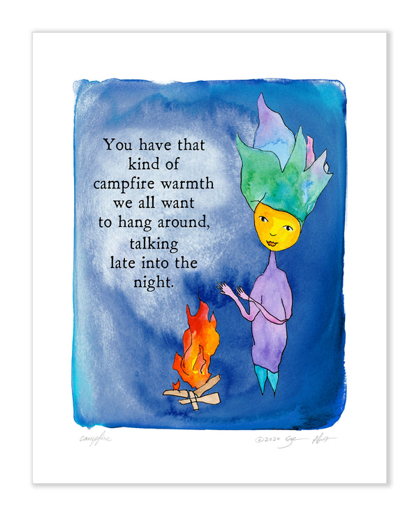 Campfire Color Wash Print