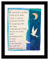 Framed StoryPeople artwork with a hand written poem