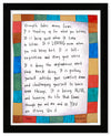 Black framed with an encouraging quote with a colorful border 