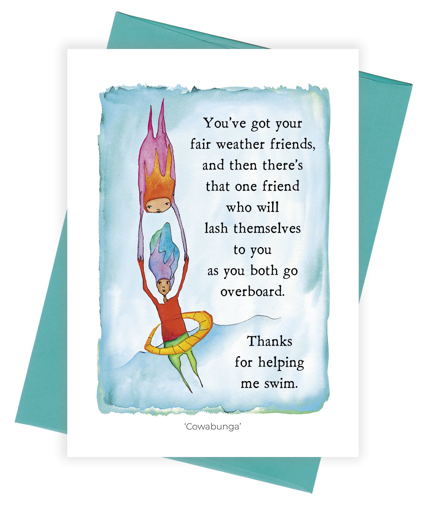 Cowabunga Letters Cowabunga Greeting Card