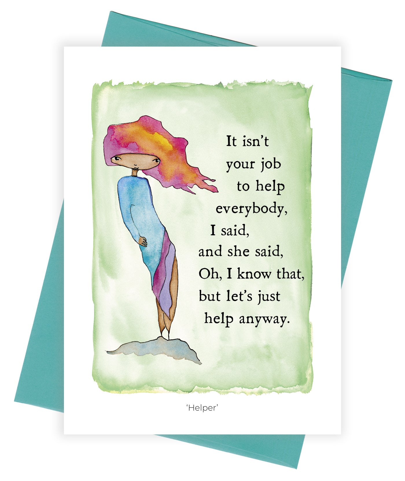 Work Help Card Helper Greeting Card