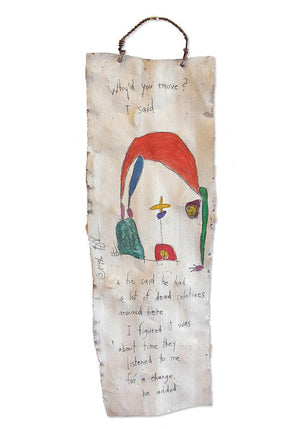Relatives Painted Plaque, signed, circa 1996